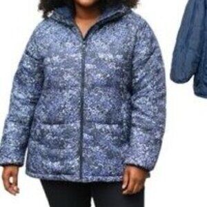 Penningtons Blue Floral Hooded Puffer Coat